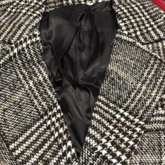 plaid Print Double Breasted Pea Overcoat jacket fall/winter - Picture 15 of 15